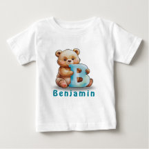 B is for Bear – Custom Baby T-Shirt with Name