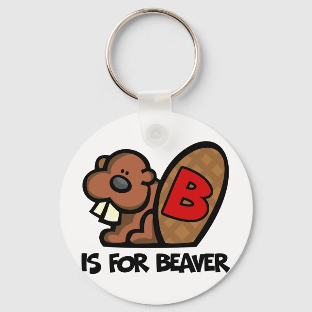 B Is For Beaver Key Ring (Front)