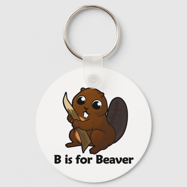 B is for Beaver Key Ring (Front)