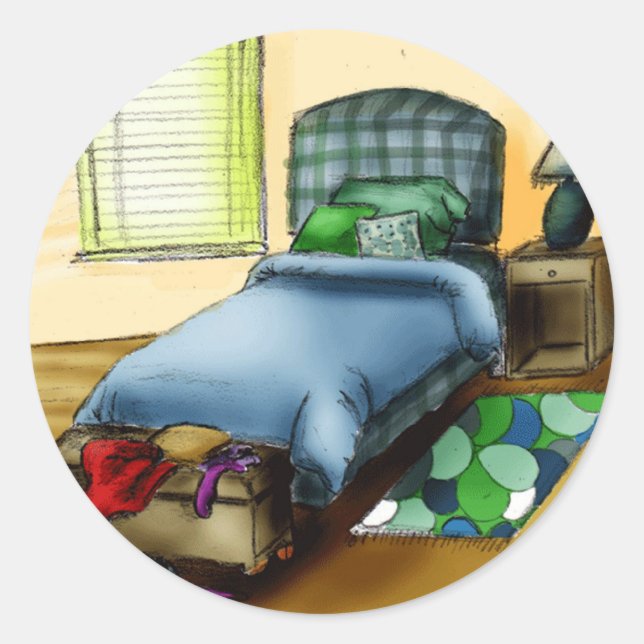 B is for Bedroom Classic Round Sticker (Front)