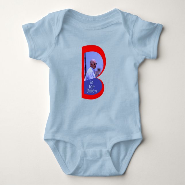 B is for Biden One Piece Baby Bodysuit (Front)
