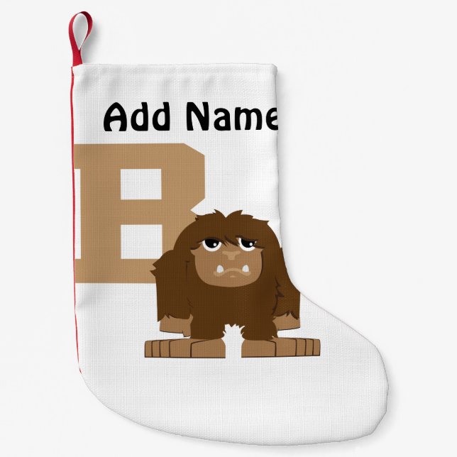 B is for Bigfoot Small Christmas Stocking (Front)