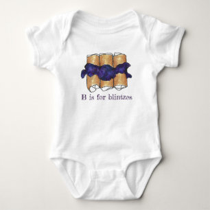 B is for Blintzes Blueberry Blintz Jewish Cuisine Baby Bodysuit