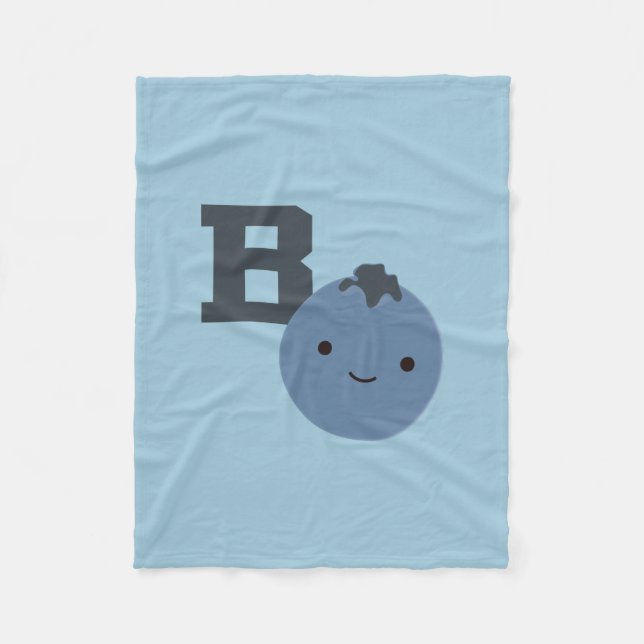 B is for Blueberry Fleece Blanket (Front)
