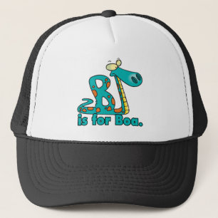 B is for boa constrictor silly snake cartoon trucker hat