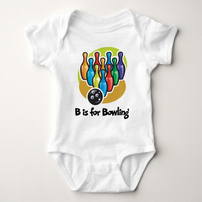 B is for Bowling Baby Bodysuit (Front)