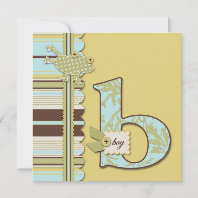 B is for Boy Invitation Square (Front)