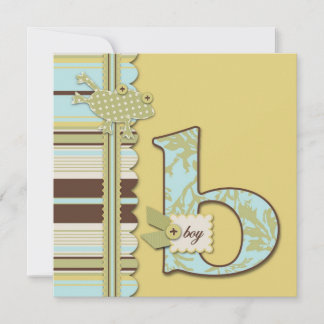 B is for Boy Invitation Square