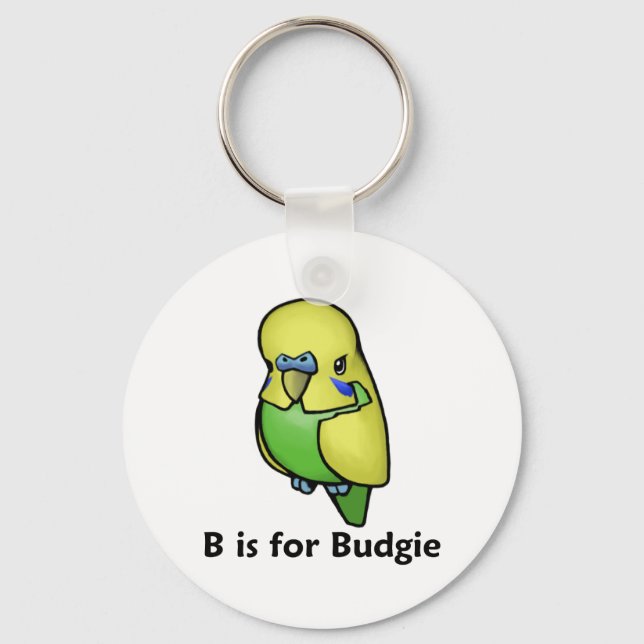 B is for Budgie Key Ring (Front)
