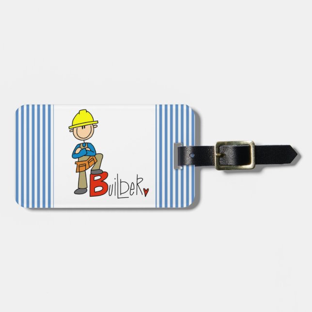 B is for Builder Luggage Tag (Front Horizontal)