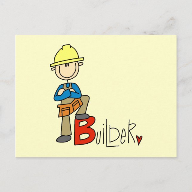 B is for Builder Postcard (Front)