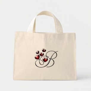 B letter mini tote bag