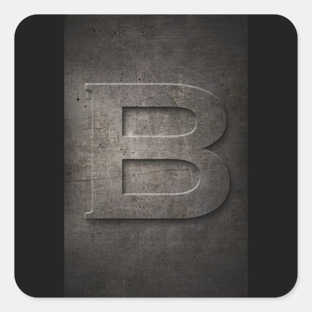 B Metal Monogram Stickers (Front)