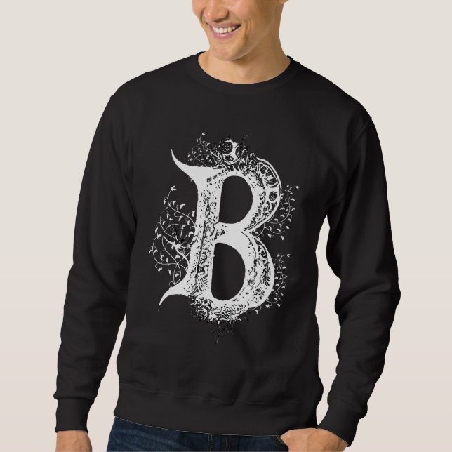 B Monogram Alphabet Lettering Callgraphy Gothic Wi Sweatshirt (Front)