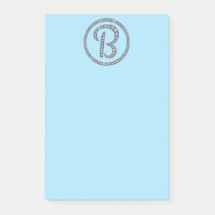 B Monogram bling ring Post-It note pad