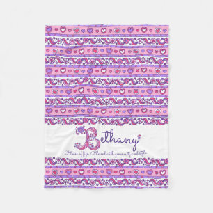 B monogram custom name meaning Bethany blanket
