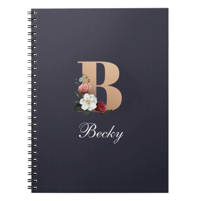 B monogram elegant template notebook (Front)