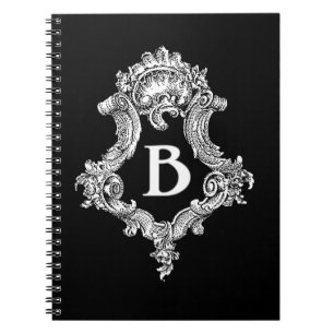 B Monogram Initial Spiral Notebook