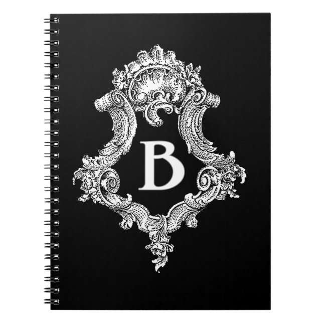 B Monogram Initial Spiral Notebook (Front)