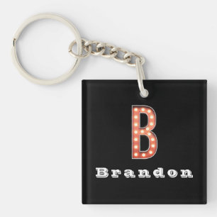 B Monogram Marquee Bulb Personalised Key Ring