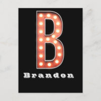 B Monogram Marquee Bulb Personalised