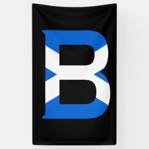 B Monogram overlaid on Scottish Flag (v) bnrt Banner