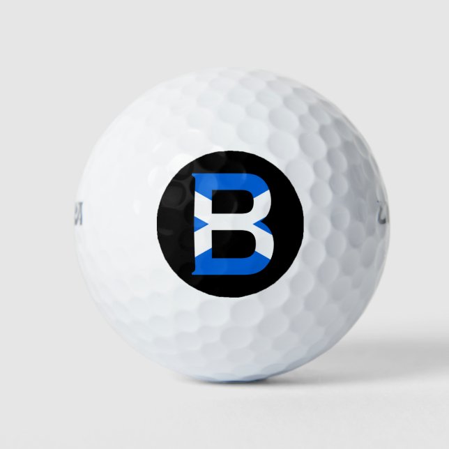 B Monogram overlaid on Scottish Flag wu gbcnt Golf Balls (Front)