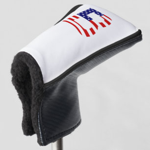 B Monogram overlaid on USA Flag pccn Golf Head Cover