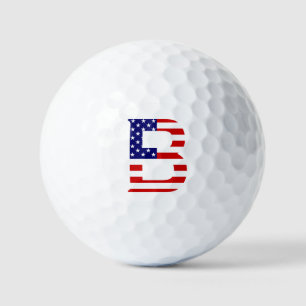 B Monogram overlaid on USA Flag va gbcnt Golf Balls