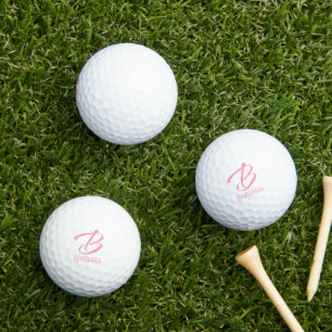 B Monogram Personalised Pink Golf Balls
