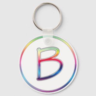 B Monogram Rainbow Keychain