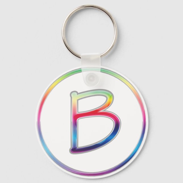 B Monogram Rainbow Keychain (Front)