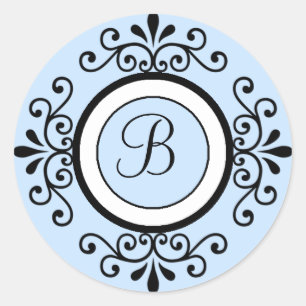 B Monogram Wedding Envelope Seal Stickers