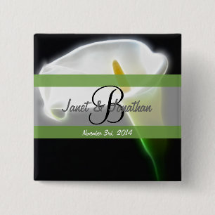 B Monogram with an Elegant Calla Lily Button