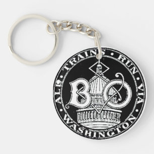 B+O Royal Blue Line Trains 1910 Round Keychain