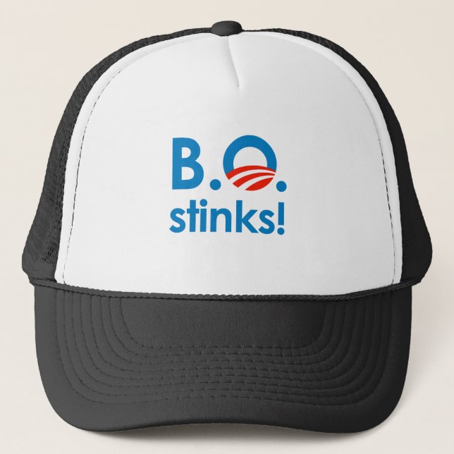 B.O. Stinks / Anti-Obama Trucker Hat (Front)