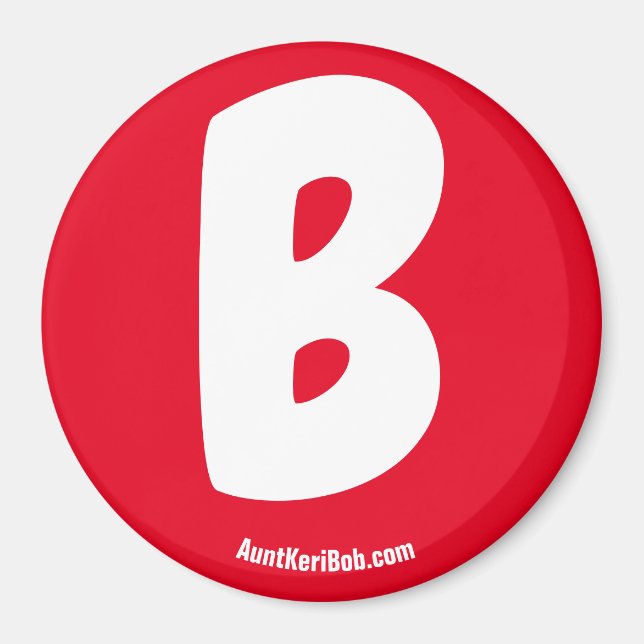 B Red Refrigerator Magnet (Front)