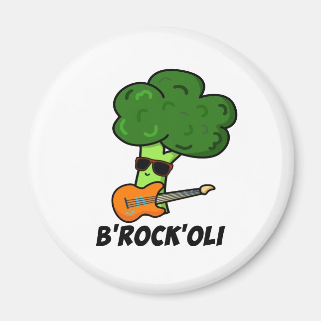 B-Rock-Oli Funny Rocker Broccoli Pun  Magnet (Front)
