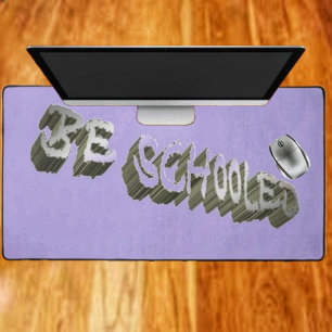 B Schooled Gray-Wht Desk Mat