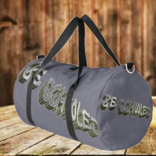 B Schooled Gray-Wht  Duffle Bag