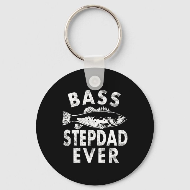 B Stepdad Ever Fishing Gifts Step-dad Father's Day Key Ring (Front)