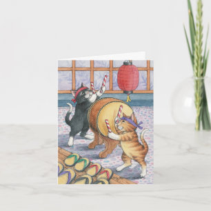 B & T #50 Taiko Drummers Birthday Note Card