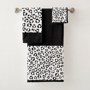 B&W Animal Print Bath Towel Set