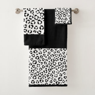 B&W Animal Print Bath Towel Set