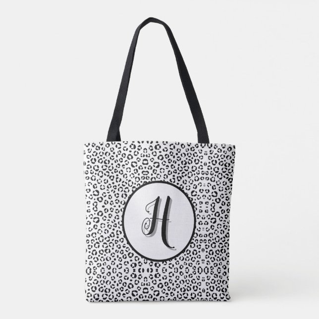 B&W Animal Print (Customise) Tote Bag (Back)