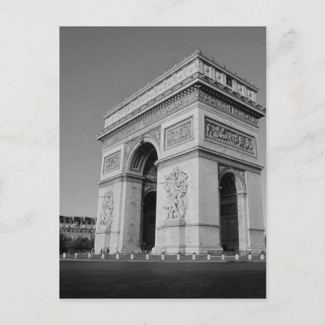 B&W Arc de Triomphe 3 Postcard (Front)