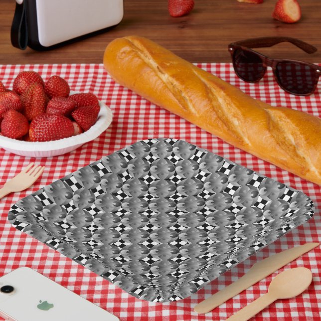 B/W Balance by Kenneth Yoncich Paper Plate (Picnic)