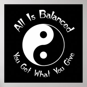 B & W Balance Yin Yang Poster