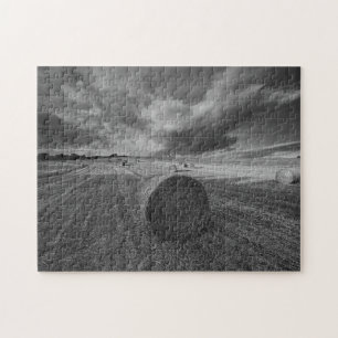 B&W Barley Field Jigsaw Puzzle