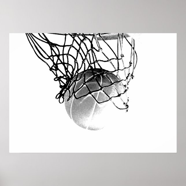 B&W Basketball Ball Print Post (Front)